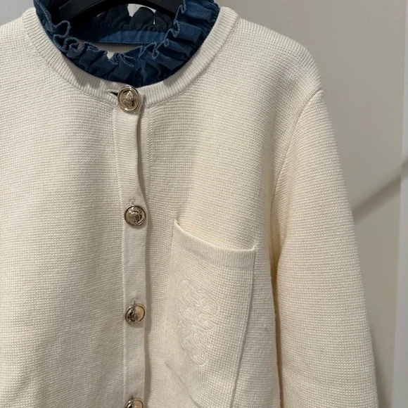 Sandro Cream Cardigan size 2 - Picture 2 of 5
